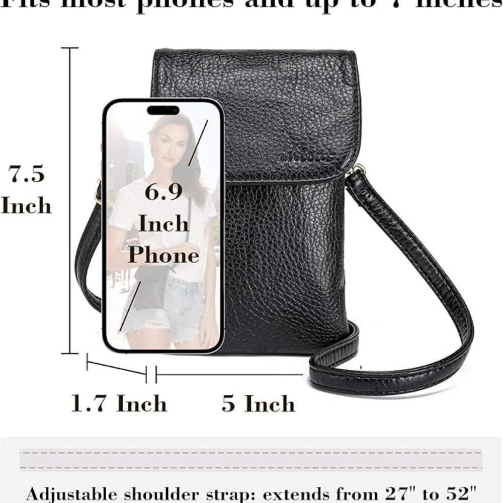 Minicat Small Faux Leather Crossbody Bag, Black - Picture 8 of 11